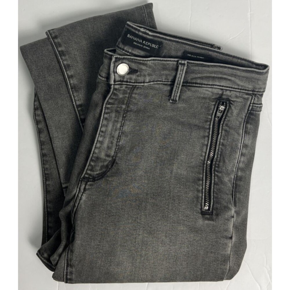 Banana Republic Mid Rise Skinny Jeans Zipper Pockets Size 27 Stretchy